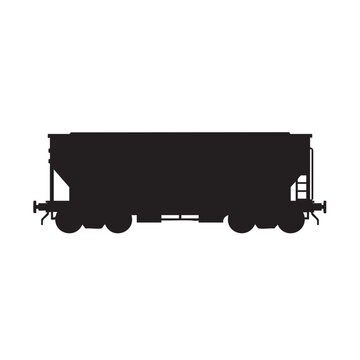 Black silhouette of a hopper train car simple vector illustration for transportation and logistics c