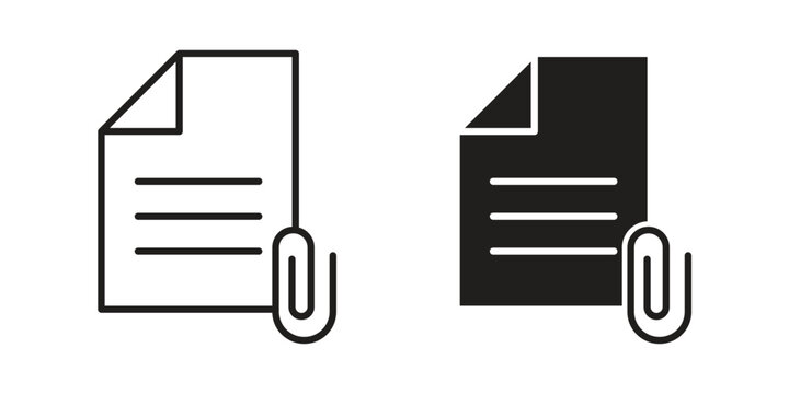 Attach document icons vector design template simple and clean