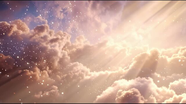 Shining Sky with Clouds Heavenly Concept Animation