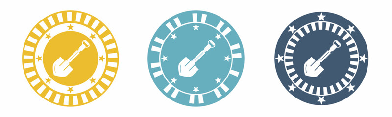 Shovel icon. shovel illustration label design. Design for business. Vector illustration. © Syahrudinarianto