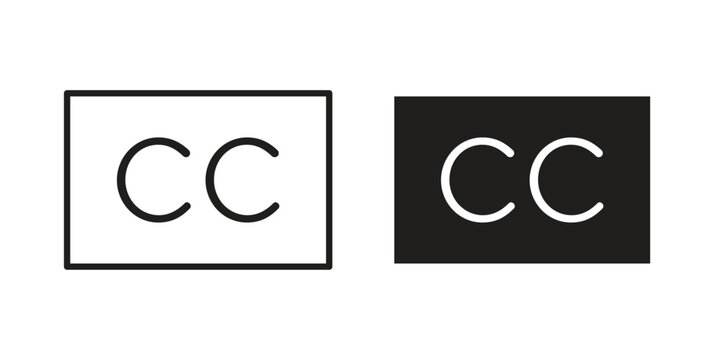 Closed caption icons vector design template simple and clean