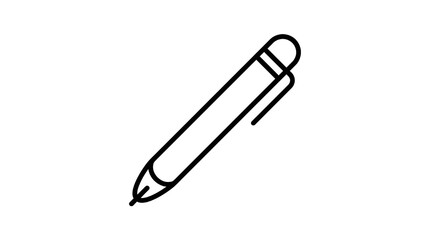 Fototapeta premium Simple line icon of a pen representing writing and signing activities