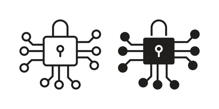 Cyber security icons vector design template simple and clean