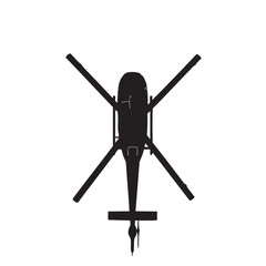Top view silhouette of a helicopter simple vector illustration for aviation or military concepts iso © Sayeda
