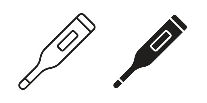 Digital thermometer icons vector design template simple and clean