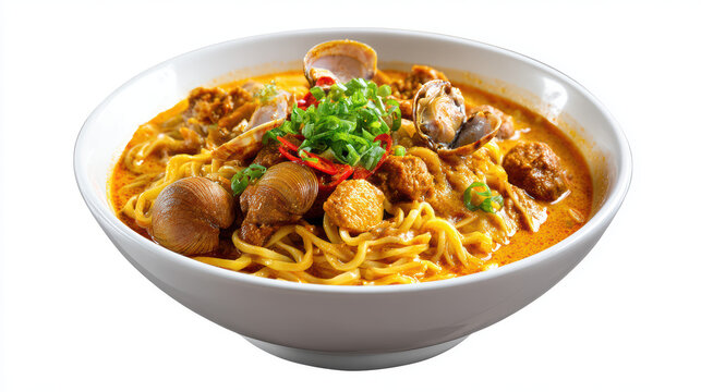 transparent malaysian curry mee noodles dish