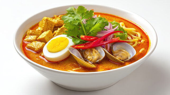 transparent malaysian curry mee noodles dish