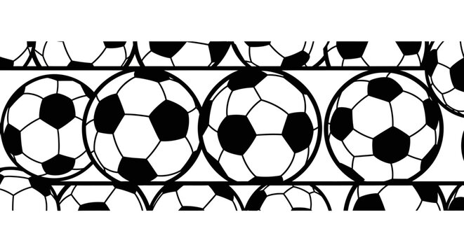 Black and white soccer balls pattern.