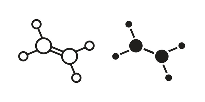 Ethylene molecule icons vector design template simple and clean