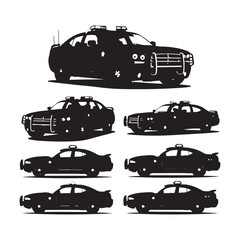 High Speed Police Car Symbol illustration concept design set collection © MdImran