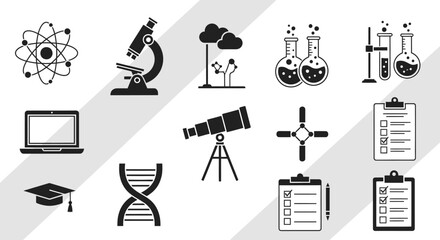 Fototapeta premium Science education icons and symbols.