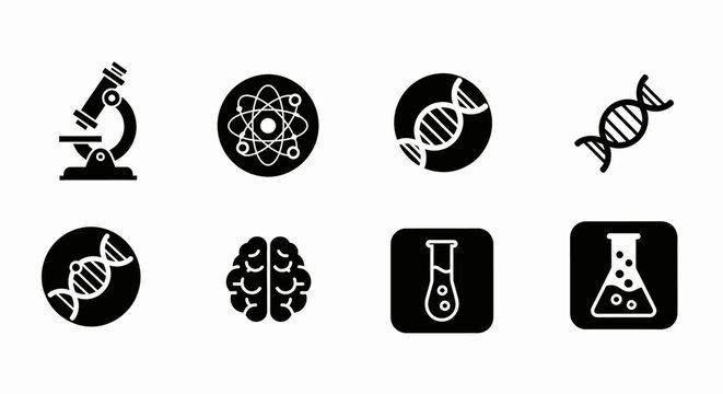 Science and laboratory icons set.