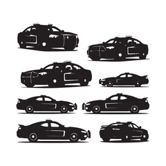 High Speed Police Car Symbol illustration concept design set collection © MdImran