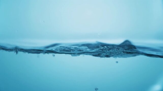 Waves crash on ocean surface underwater with bubbles rising fast 1 (201) scene