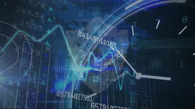 Animation of data processing over clock