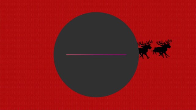 A digital animation of a neon blue let it snow text banner against a black background