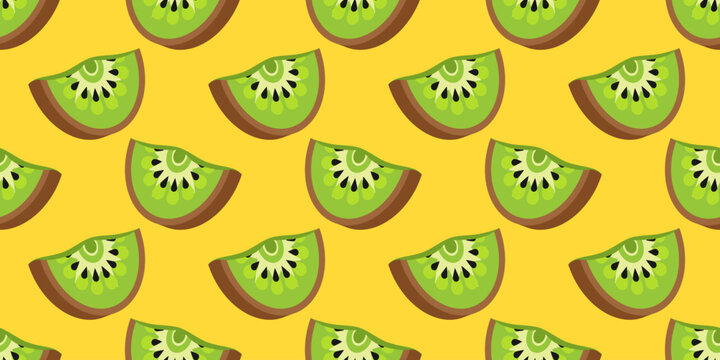 seamless pattern of kiwi fruit vector background illustration. slice of kiwi fruit vector illustration. slice of kiwi background illustration
