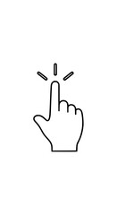 Obraz premium A hand icon with index finger clicking isolated on white background, Vector