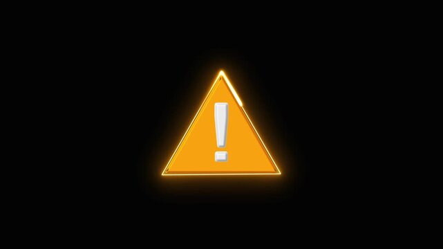 Glowing orange warning triangle icon captures attention with vibrant color. Orange warning triangle icon glows for urgent alerts. Warning triangle icon in glowing orange ensures visibility.