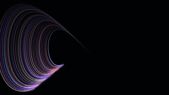 Professional 4K background with vibrant vortex neon light streaks in magnetic motion. High visibility and smooth seamless loop for microstock projects.