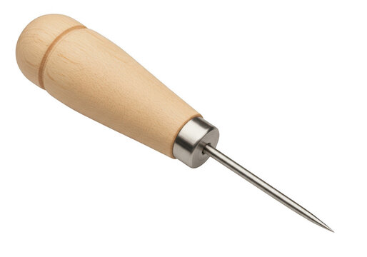 Wooden mallet with metal chisel tool on plain background isolated on transparent background,png,PNG