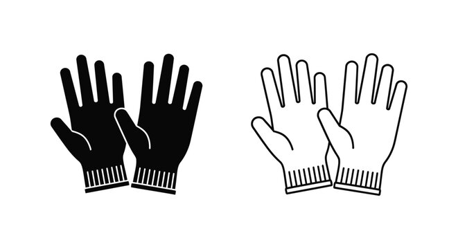 Black and white glove illustration Vector