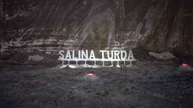 Turda, Romania The inside cavern of the landmark Turda Salt Mine. 