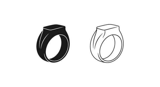 Black and white rings side by side Vector