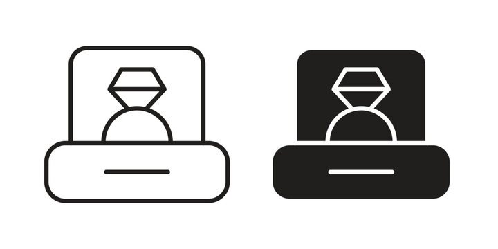 Ring box icons vector design template simple and clean