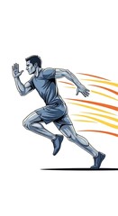 Obraz premium Dynamic Runner - A Powerful Illustration of Speed and Agility.