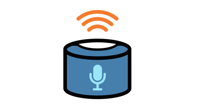Smart Speaker with Microphone Icon.