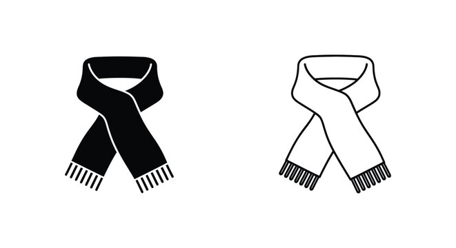 Black and white scarves illustration Vector