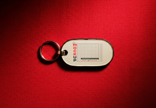Metal Key Ring with Insert Mockup