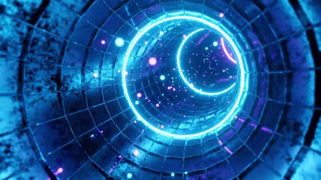 Abstract animated space tunnel