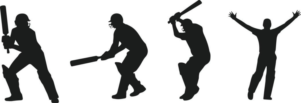 Cricket practice nets and training silhouettes