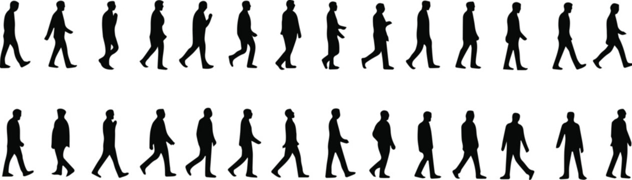 Walking gait sequence reference for animation frames