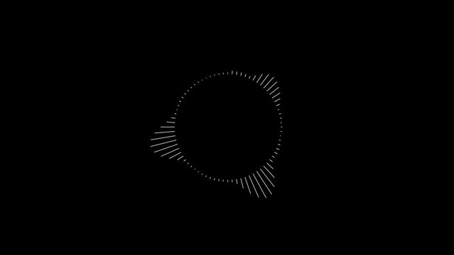 white video footage of audio visualizer on black background. Abstract music waves oscillation. Futuristic sound wave visualization. on Black Background and features 4k Animation video