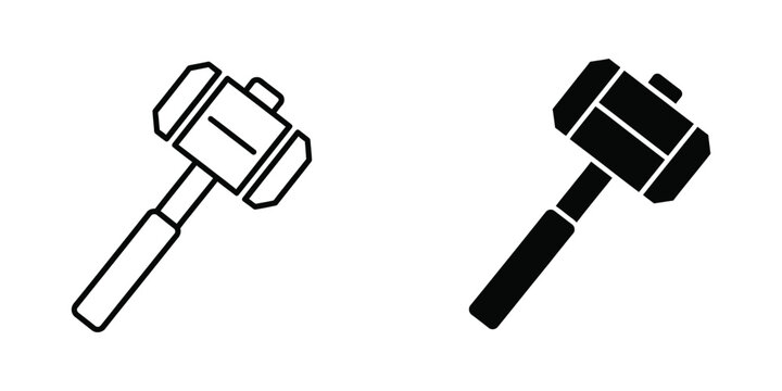 Black and white illustration of two different types of hammers.