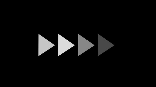 Fast forward white symbols icon symbol.on Black Background and features 4k Animation video