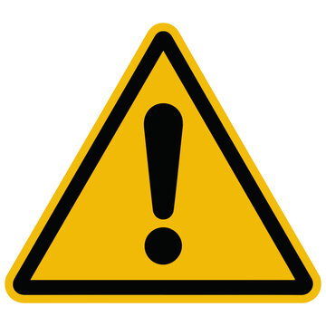 Yellow warning triangle with exclamation mark caution
