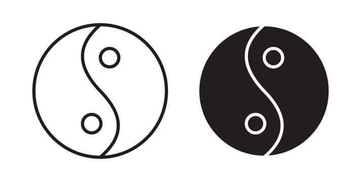 Yin yang icons vector design template simple and clean