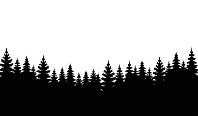 Silhouette of evergreen forest evergreen trees pine trees © Sefat