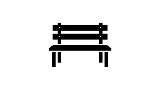 Vector illustration of simple park bench icon vector illustration on transparence background