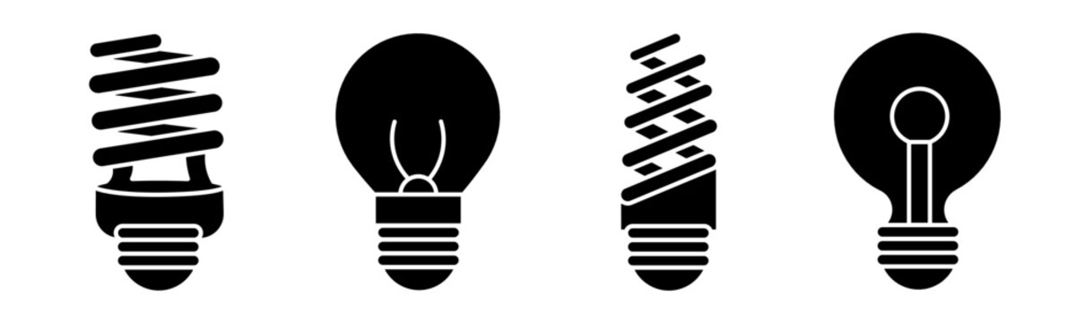 Light bilb, lamp icon set. Vector symbol. Illustration of light bulb. Lamp. Vector illustration. Stock vector.
