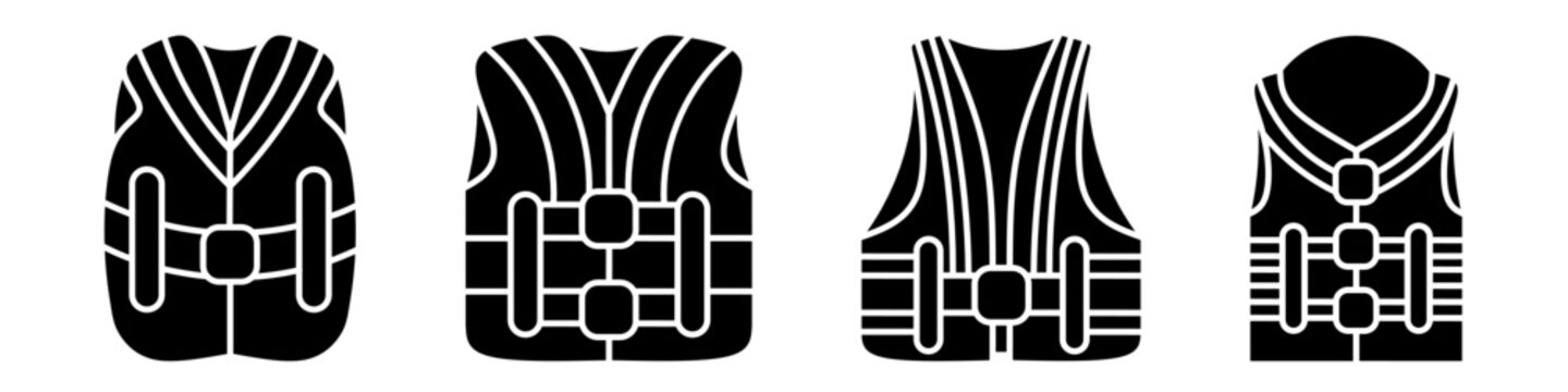 Life jacket icon set. Vector symbol. Illustration of life jacket. Life jacket. Vector illustration. Stock vector.
