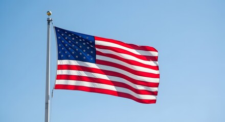 Obraz premium Honoring fallen heroes on memory day with a soaring american flag