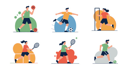 Fototapeta premium Diverse Athletes Engaged in Various Sports Activities.