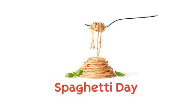 Spaghetti on a fork being served.