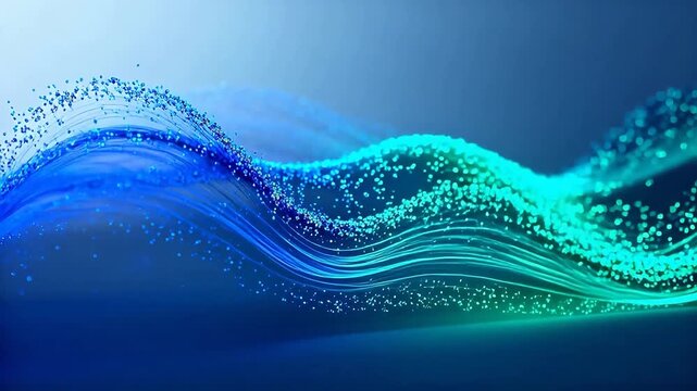 Blue and teal glowing wave