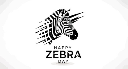 Naklejka premium Zebra Black and White Animal.